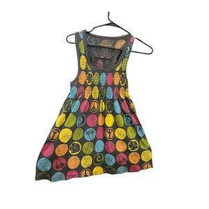 Arizona Jeans Company Juniors Sleeveless Multicolor Polka Dots Dress Large Y2K